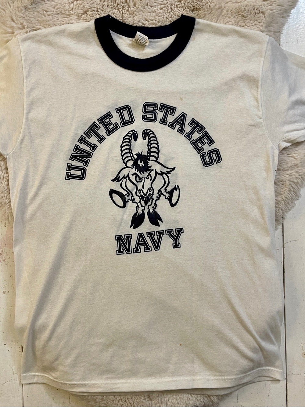 Vintage 1990s US Navy Graphic Ringer Tee